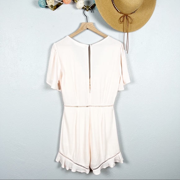 ASTR The Label Cadence Blush Pink Ruffle Romper - Picture 4 of 8